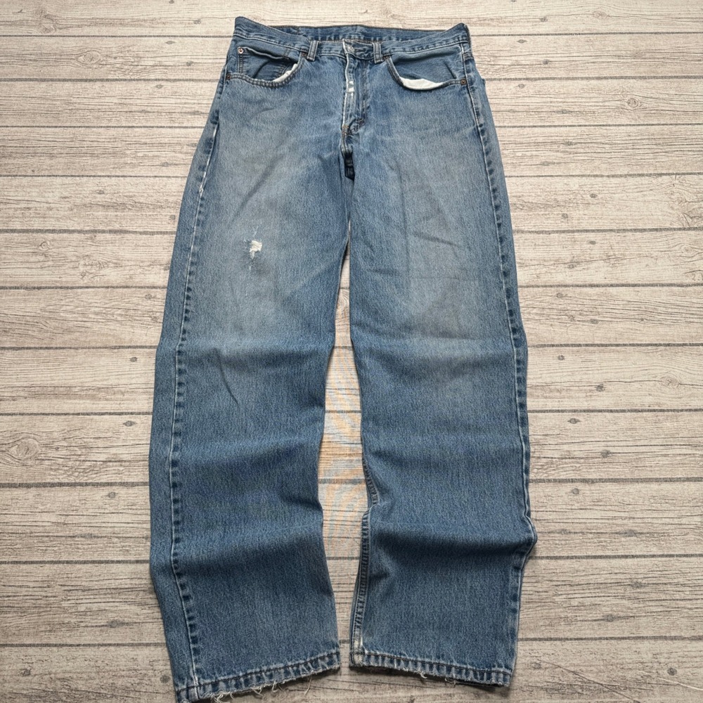 Levi's Jeans Men's 33x34 Blue Denim Light Wash Relaxed Fit Straight Leg Cotton